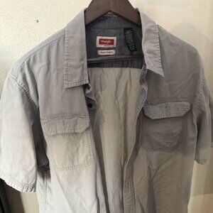 Wrangler Flex Comfort Grey Button Up Shirt XL